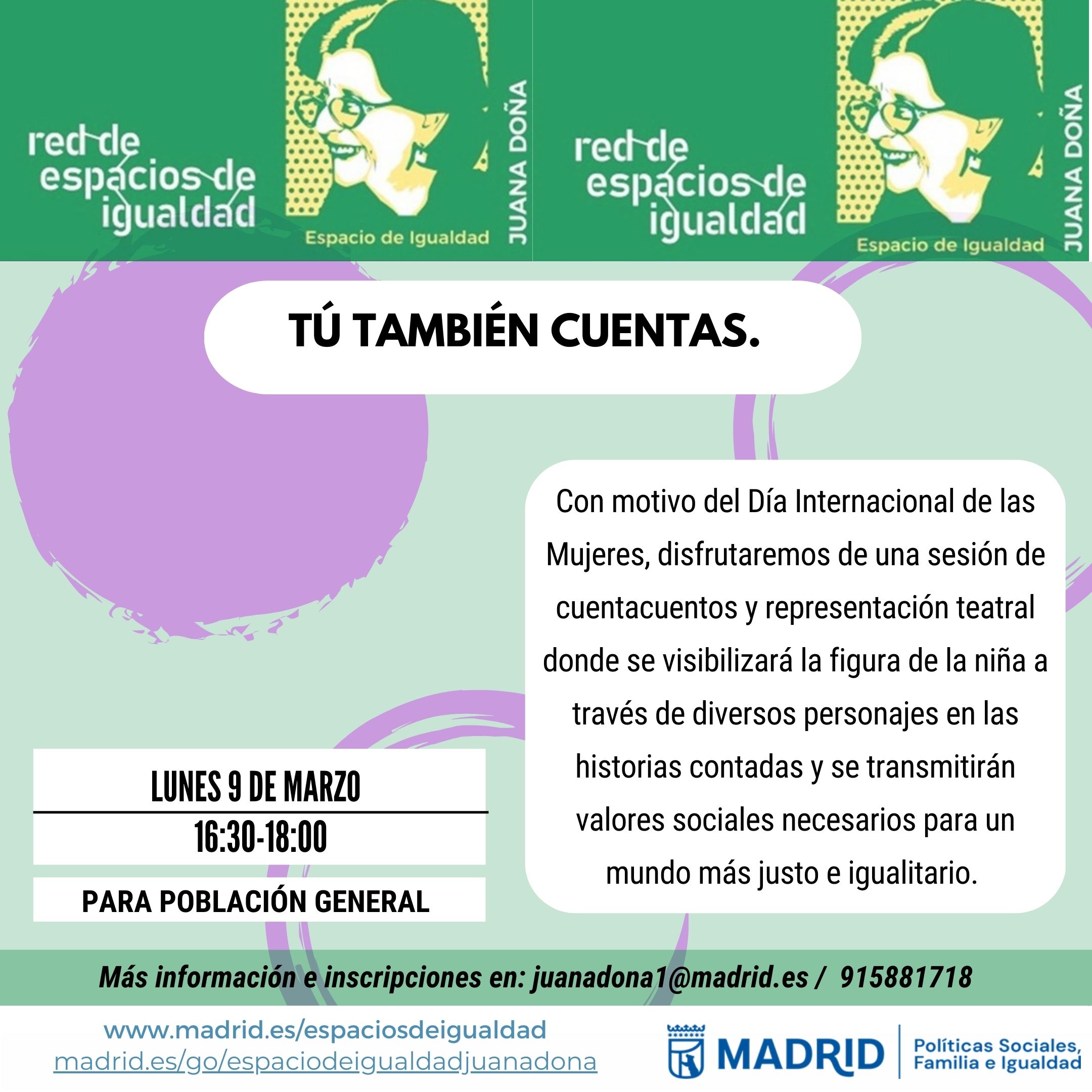 Cartel con el texto contenido en web