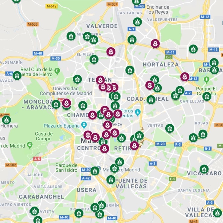 Mapa de las Cubiertas y fachadas verdes